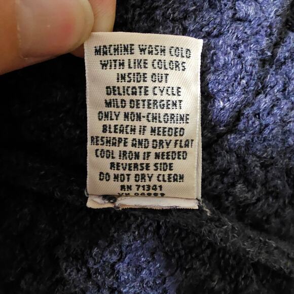 L.L. Bean Vintage 80's Weave Knit Cardigan Women's Size XS Blue Outdoor Preppy - Picture 9 of 9
